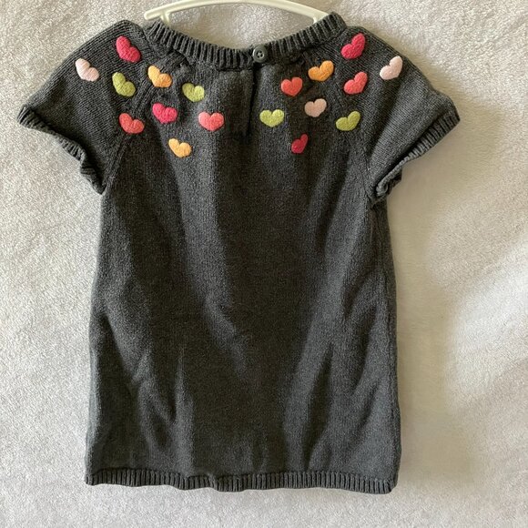 Gymboree 2T Grey Heart Knit Dress Embroidery GUC Toddler Girl - Picture 15 of 16